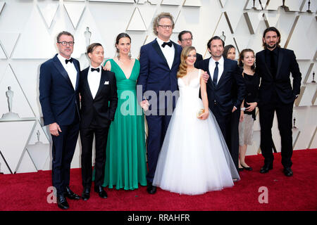 Los Angeles, USA. 24th Feb, 2019. Sebastian Koch, Tom Schilling, Christiane Asschenfeldt, Florian Henckel von Donnersmarck, Dirk Schürhoff, Saskia Rosendahl, Quirin Berg, Mariette Rissenbeek, Guest and Max Wiedemann attending the 91st Annual Academy Awards at Hollywood & Highland Center on February 24, 2019 in Hollywood, California. Credit: Geisler-Fotopress GmbH/Alamy Live News Stock Photo