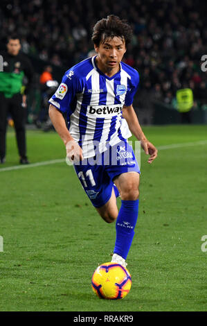 SEVILLA, 17-02-2019. Primera Division Spanish League. LaLiga. Estadio Benito Villamarin. Takashi Inui (Alaves) during the game Real Betis - Deportivo Alaves. Stock Photo