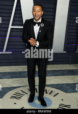 BEVERLY HILLS, LOS ANGELES, CA, USA - FEBRUARY 24: John Legend arrives at the 2019 Vanity Fair Oscar Party held at the Wallis Annenberg Center for the Performing Arts on February 24, 2019 in Beverly Hills, Los Angeles, California, United States. (Photo by Xavier Collin/Image Press Agency) Stock Photo