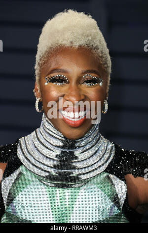 BEVERLY HILLS, LOS ANGELES, CA, USA - FEBRUARY 24: Cynthia Erivo arrives at the 2019 Vanity Fair Oscar Party held at the Wallis Annenberg Center for the Performing Arts on February 24, 2019 in Beverly Hills, Los Angeles, California, United States. (Photo by Xavier Collin/Image Press Agency) Stock Photo