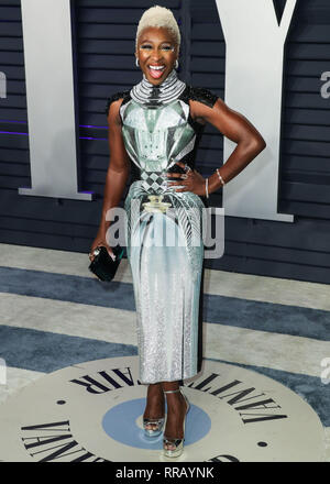 BEVERLY HILLS, LOS ANGELES, CA, USA - FEBRUARY 24: Cynthia Erivo arrives at the 2019 Vanity Fair Oscar Party held at the Wallis Annenberg Center for the Performing Arts on February 24, 2019 in Beverly Hills, Los Angeles, California, United States. (Photo by Xavier Collin/Image Press Agency) Stock Photo