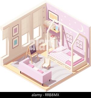 Vector isometric low poly baby room icon Stock Vector Image & Art - Alamy