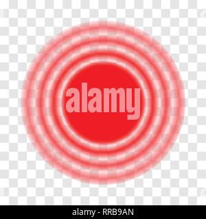 Pain Symbols. Red Circles Of Pain Isolated On A Transparent Background. Vector Illustration. Stock Vector