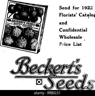 . Florists' review [microform]. Floriculture. 160 The Florists^ Review Afbil «. 1922 appeal for economy in the government service, the Department of Agriculture, in submitting its estimates for the next fiscal year, did not include an appro- ]iriation for c.ongrejssional seeds. The House committee on apjiropriations also omitted this provision from the bill, calling attention in its report to the House to the fact that this action was taken in the interest of economy. When the measure came up on the floor of the House, however, it was amended so as to include the appropriation. The sum appropr Stock Photo