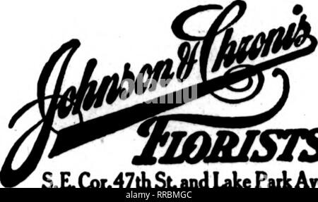 . Florists' review [microform]. Floriculture. CHICAGO THE HOMES OF FLOWERS Northwest comer Our Motto WaWh Avenue and Adams Street &quot;SATISFACTION. QUAUTY and SERVICE&quot;. vumisTS S.L G&gt;r.47th St and Lake Paric Ave. EVANSTON.ILL. Also in th« Loop. Please note that these images are extracted from scanned page images that may have been digitally enhanced for readability - coloration and appearance of these illustrations may not perfectly resemble the original work.. Chicago : Florists' Pub. Co Stock Photo