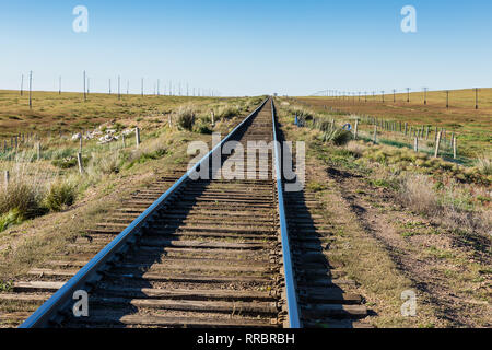Trans-Mongolian railway, single-track railway in the Mongolian steppe