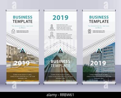 White roll up business banners. Vertical template vector Abstract background. Stock Vector