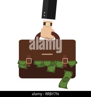 Bussiness, hand holding briefcase. Vector Stock Vector Image & Art - Alamy