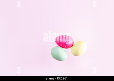 Easter scene with colored eggs Stock Photo