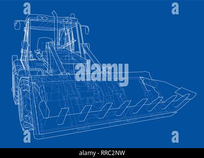 Sketch of Loading Shovel with Back Actor Stock Vector