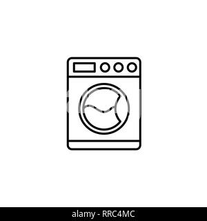 Washing Machine Related Vector Line Icon. Stock Vector
