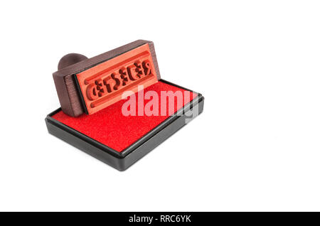 arious type of stamps with rejected text on white background Stock Photo