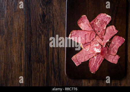 Smoked and Dried Fillet Meat Slices / Kuru Et. Organic Food. Stock Photo