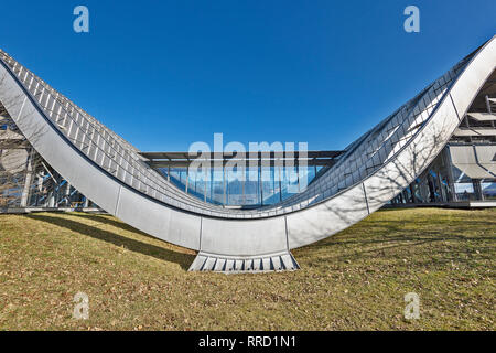 the capital of Switzerland has a new emblem, the Zentrum Paul Klee. The museum was designed by  Renzo Piano in the form of a wave in Bern, Switzerland Stock Photo