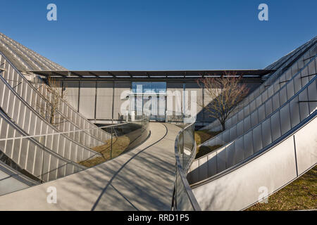 the capital of Switzerland has a new emblem, the Zentrum Paul Klee. The museum was designed by  Renzo Piano in the form of a wave in Bern, Switzerland Stock Photo