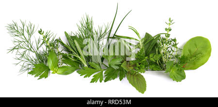 Fresh Herbs - Panorama on white Background Stock Photo
