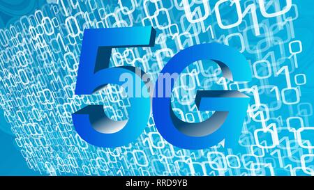 5g frequency, computer software conception, digital technology abstract vector background Stock Vector