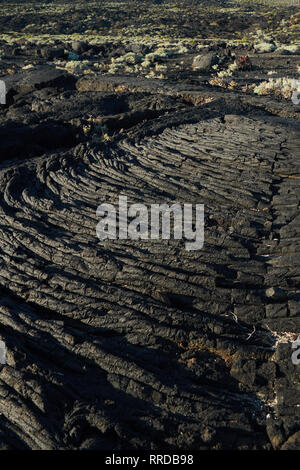 Closeup texture of dark rough rock in sunlight Stock Photo