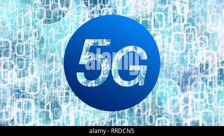 5G network security threats, digital science abstraction numbers Stock Vector