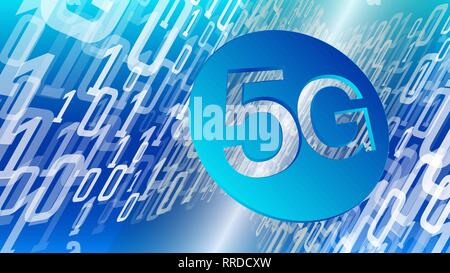 Future enterprise technology 5G, binary code data processing vector creative conception Stock Vector