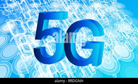 Next generation of mobile internet 5g, binary code abstraction background Stock Vector