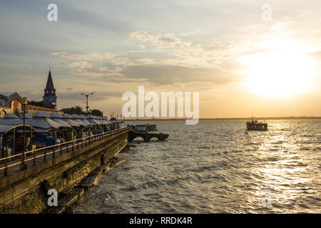 Ver o Peso Market in Belém and the Sea with the Sunset - Brazil Stock Photo