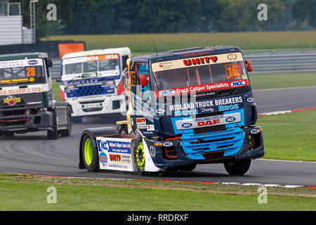 Brad Smith in the DAF CF, Division 2, Championship truck racing event at Snetterton 2018, Norfolk, UK. Stock Photo