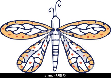 Butterfly clip art vector character magic flying ornament Stock Vector