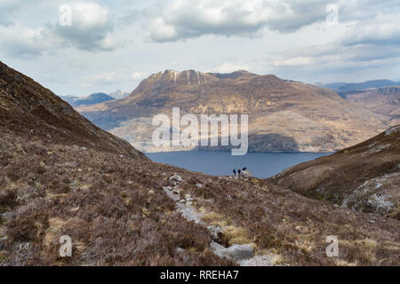 Siloch mountain from Beinn Eighe Mountain Trail, a mountain massif in the Torridon area of Wester Ross, North West Highlands, Scotland, UK Stock Photo