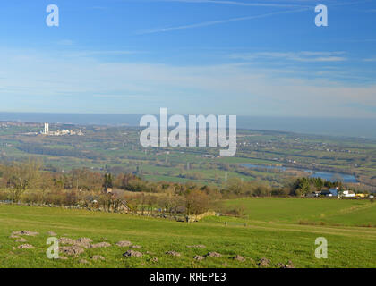 Views from summit of Hope mountain North Wales Stock Photo