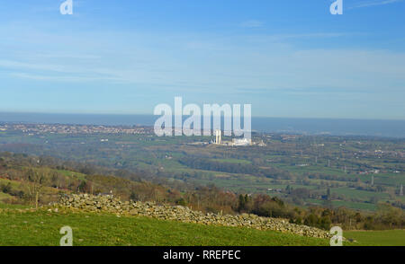 Views from summit of Hope mountain North Wales Stock Photo