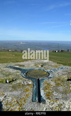 Views from summit of Hope mountain North Wales Stock Photo