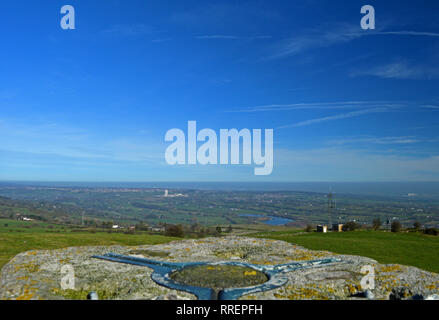 Views from summit of Hope mountain North Wales Stock Photo