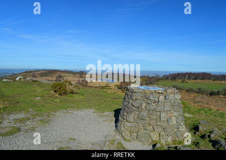 Views from Country Park summit on Hope mountain North Wales Stock Photo