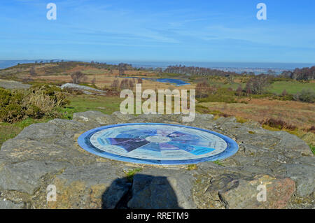 Views from Country Park summit on Hope mountain North Wales Stock Photo