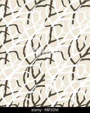 Abstract seamless pattern with white and brown branch Stock Vector