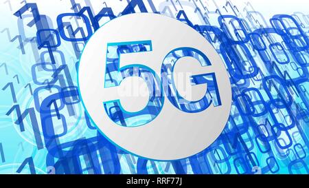 5g technology innovation, computer software code, digital transformation cyberspace vector concept Stock Vector