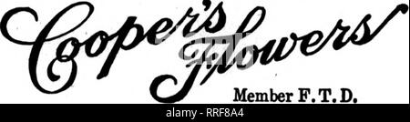 . Florists' review [microform]. Floriculture. DENVER, COLORADO MEMBER FLORISTS* TELEGRAPH DELIVERY ASS0CLT10N PARK FLORAL COMPANY DENVER andaU COLORADO and WYOMING The Mauff Floral Co., 1225 Logan Street. Member F.T.D, G)lorado Springs, Lolo. ORDERS CAREFDLLY EXECUTED PIKES PEAK FLORAL CO. Wholesale and Retail Member Florlsta' Telegraph Delivery. CASPER, WYOMING CASPER FLORAL CO* We deliver to all of Central and Northern Wyoming Western Nebraska and South Dakota. Members F. T. D. Cheyenne, Wyo. &quot;THE UNDERWOOD&quot; FOR PROMPT AND FAITHFUL SERVICE CASPER, WYO. &quot;THE PALMS&quot; RORAL  Stock Photo