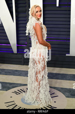 Lindsey Vonn attends the Vanity Fair Oscar Party at Wallis Annenberg