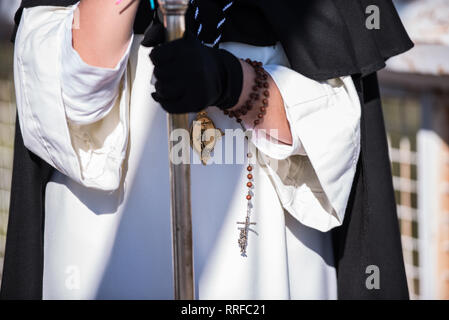 The Dominican Brotherhood of the Holy Christ of the Victory, Our Lady of the Rosary in Her Sorrowful Mysteries Stock Photo