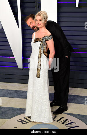 Alison Sudol and David Harbour attending the Vanity Fair Oscar Party held at the Wallis Annenberg Center for the Performing Arts in Beverly Hills, Los Angeles, California, USA. Stock Photo