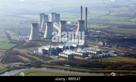 aerial view of West Burton Power Station near Gainsborough, Lincolnshire Stock Photo