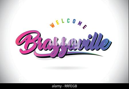 Download Brazzaville Welcome To Creative Text Handwritten Font With Purple Pink Colors Design Vector Illustration Stock Vector Image Art Alamy SVG Cut Files