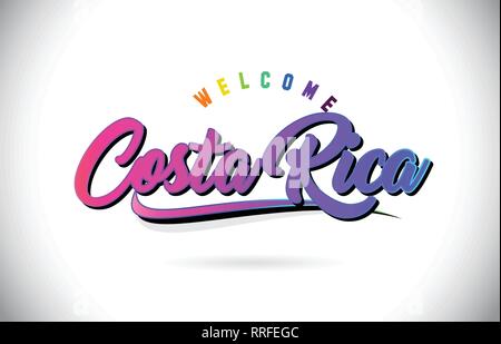Download Costa Rica Welcome To Creative Text Handwritten Font With Purple Pink Colors Design Vector Illustration Stock Vector Image Art Alamy SVG Cut Files