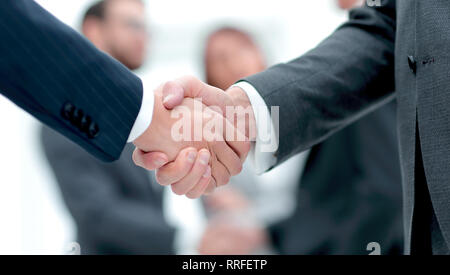 close-up of handshake business partners Stock Photo
