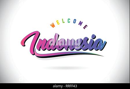 Download Indonesia Welcome To Creative Text Handwritten Font With Purple Pink Colors Design Vector Illustration Stock Vector Image Art Alamy SVG Cut Files