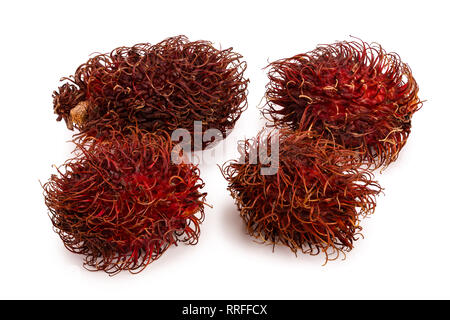 rambutan isolated on white background. Tropical fruit. Nephelium lappaceum Stock Photo