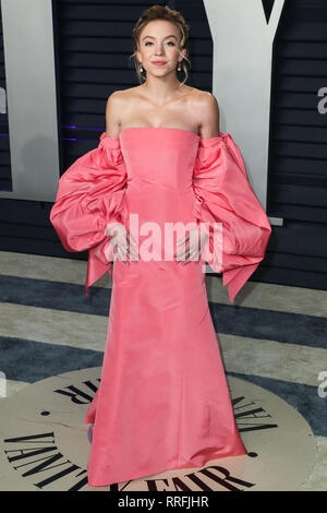 Beverly Hills, United States. 24th Feb, 2019. BEVERLY HILLS, LOS ANGELES, CA, USA - FEBRUARY 24: Sydney Sweeney arrives at the 2019 Vanity Fair Oscar Party held at the Wallis Annenberg Center for the Performing Arts on February 24, 2019 in Beverly Hills, Los Angeles, California, United States. (Photo by Xavier Collin/Image Press Agency) Credit: Image Press Agency/Alamy Live News Stock Photo