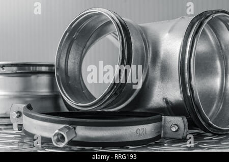 Parts of ventilation installation, close-up Stock Photo