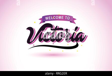Victoria welcome to text neon lettering Royalty Free Vector
